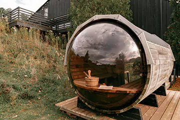 panoramic view sauna in Huntsville, ON