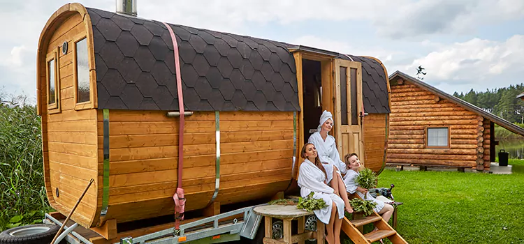 Residential Outdoor Cabin Sauna Construction in Huntsville, Ontario
