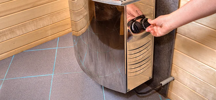 Floor-mounted sauna heater Installation in Huntsville, Ontario