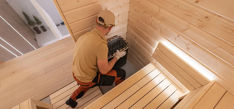 Finnish Sauna Ceiling Installation in Huntsville, Ontario