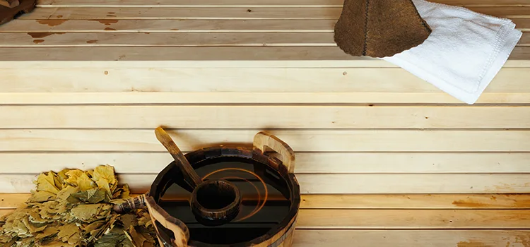 Fir Wood Sauna Ceiling Installation in Huntsville, Ontario