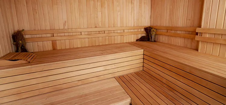 Spruce Wood Sauna Interior Construction in Huntsville, Ontario